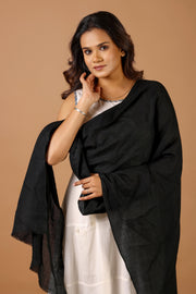 BLACK Solid Pashmina