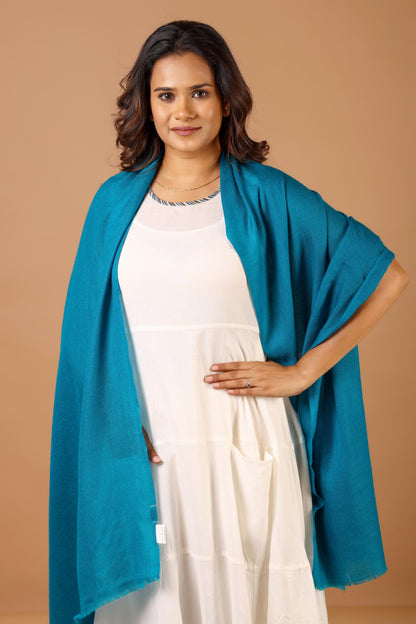 TEAL Solid Pashmina