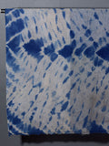 Tie and Dye Super Soft Woolen Muffler - Natural with Cobalt Blue