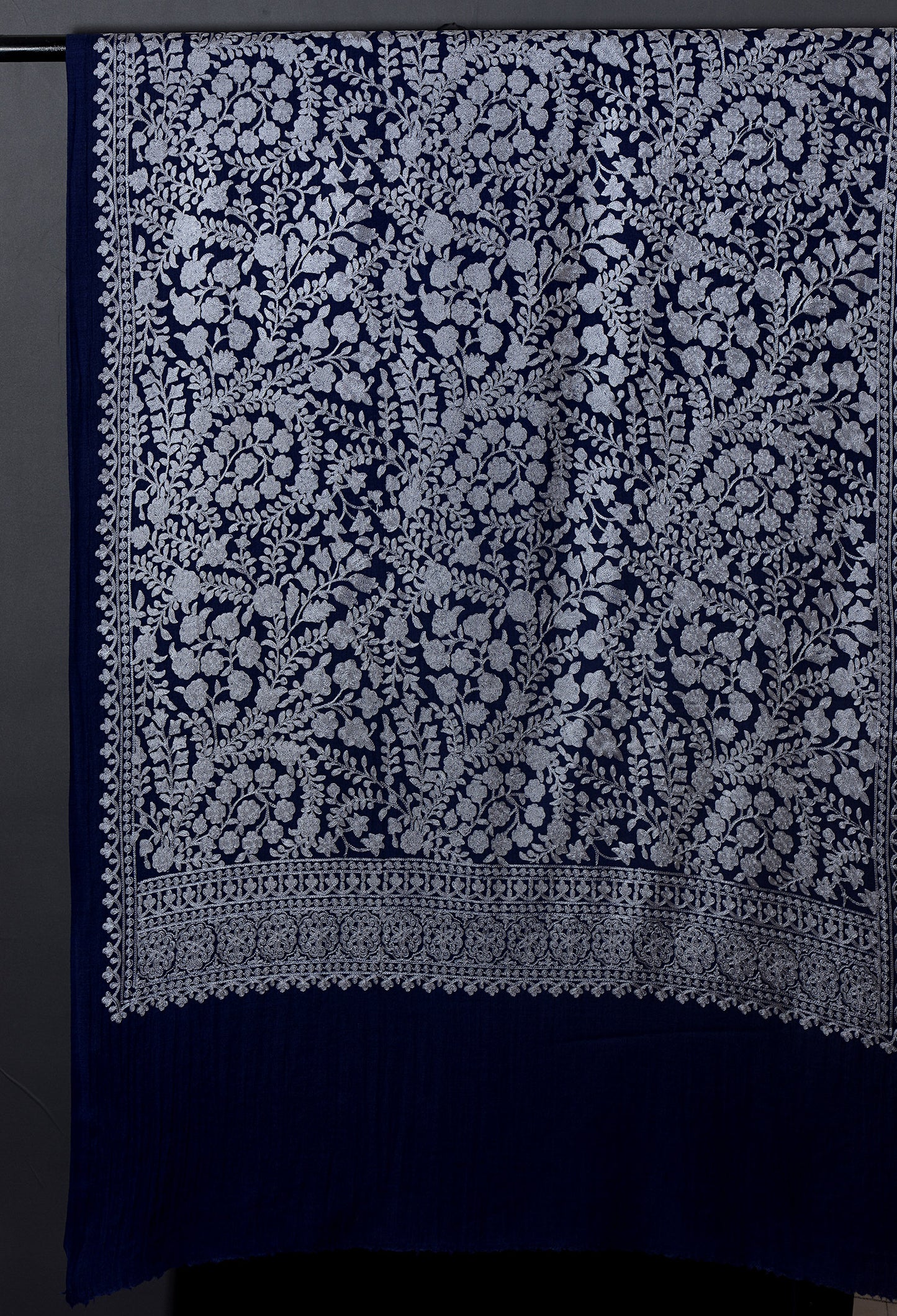 Nazaakat Exquisite Embroidered Stole - Royal Blue