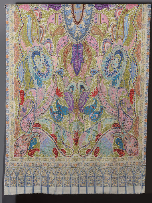 OMVAI Kalamkari Kani with Embroidery - Bright Aura