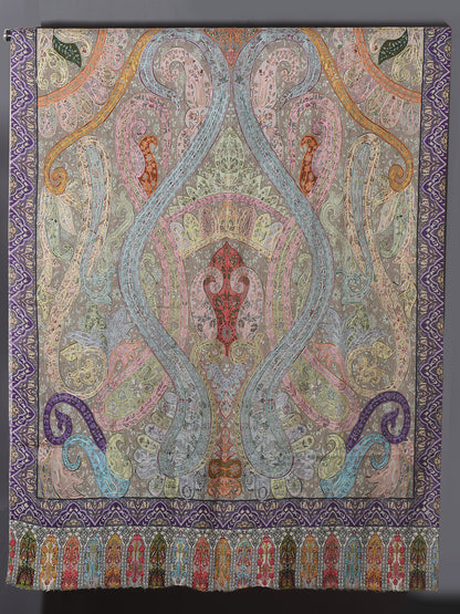 OMVAI Kalamkari Kani with Embroidery - Powder Pastels