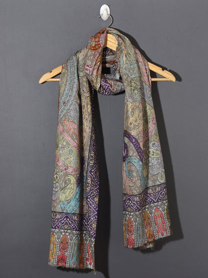 OMVAI Kalamkari Kani with Embroidery - Powder Pastels