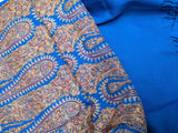 THE PAISLEY BUTA Exquisite Machine Embroidered Stole - Blue with Multicolor Paisley