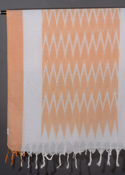 OMVAI The IKAT Dupatta with Tassels  - Pastel Apricot