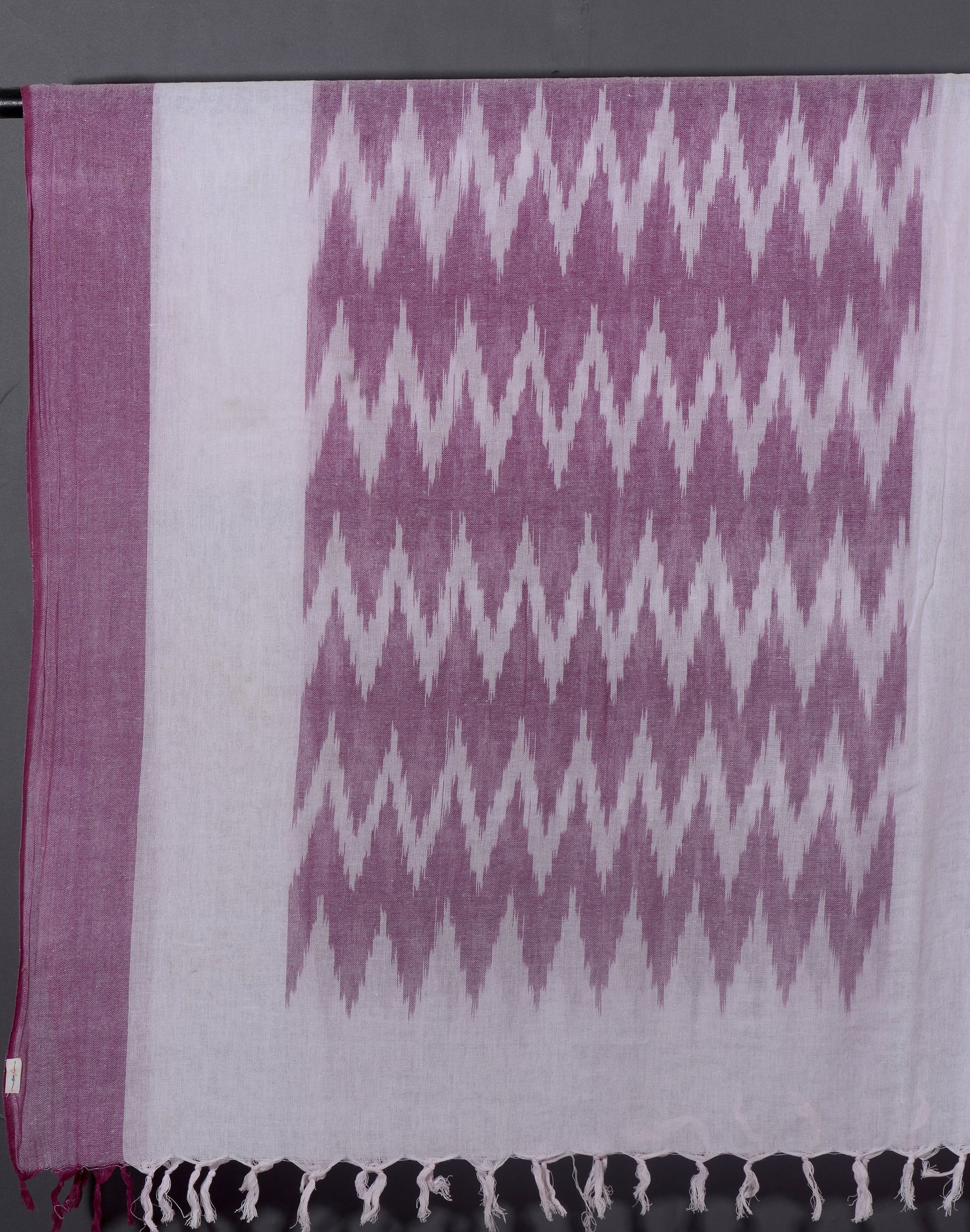 OMVAI The IKAT Dupatta with Tassels  -  Purple Passion