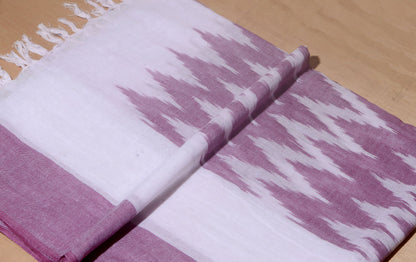OMVAI The IKAT Dupatta with Tassels  -  Purple Passion