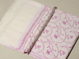 SAARA Elegant Ivory White Embroidered Shawl - Unisex