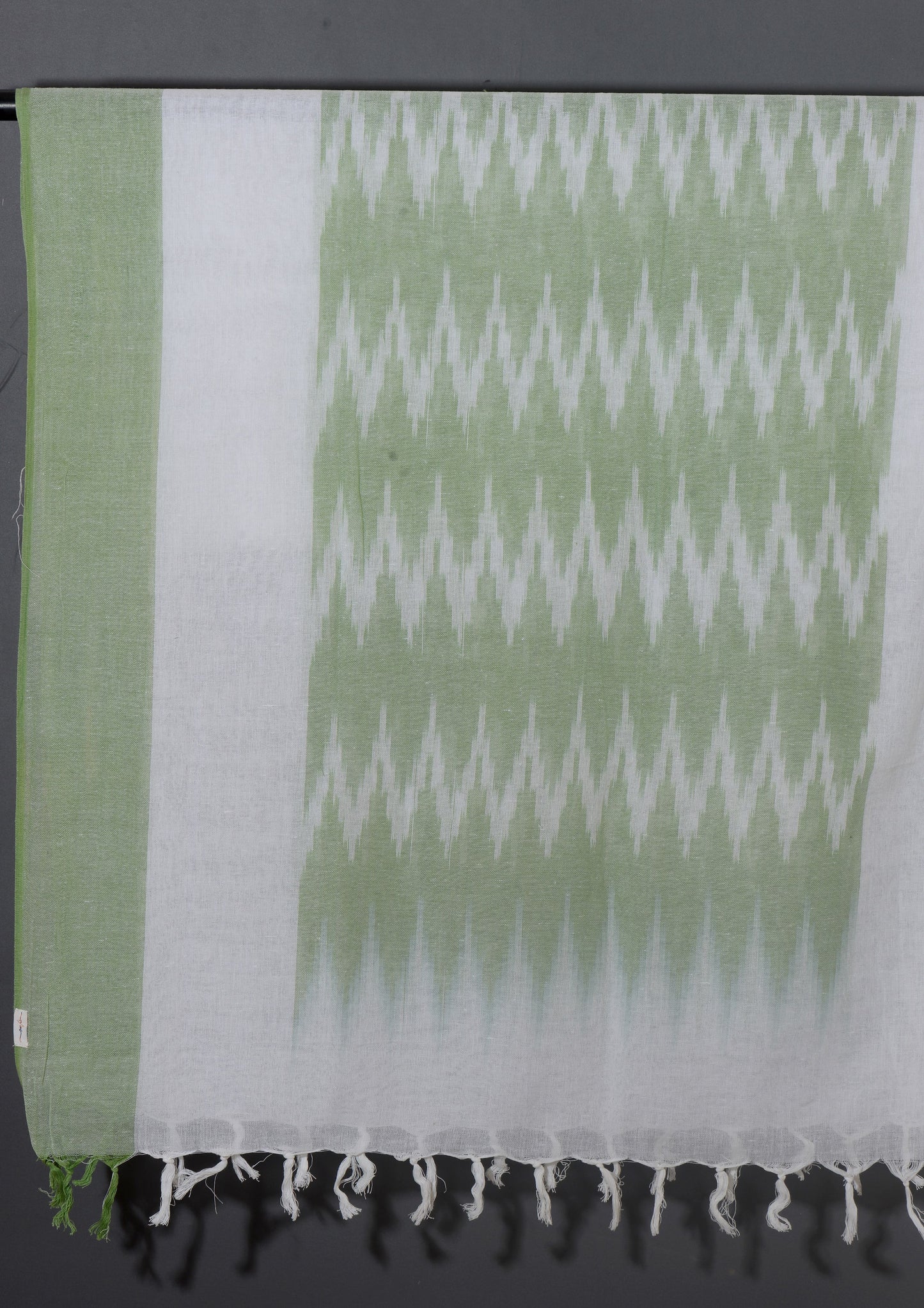 OMVAI The IKAT Dupatta with Tassels  -  Sage Green