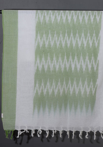 OMVAI The IKAT Dupatta with Tassels  -  Sage Green