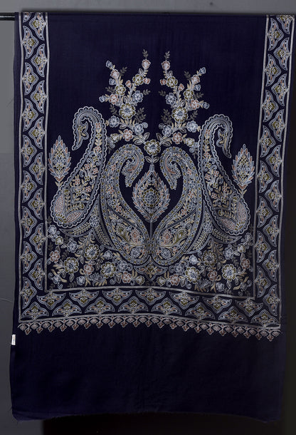 Shahi Exquisite Embroidered Stole - Imperial Blue