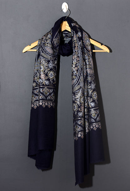 Shahi Exquisite Embroidered Stole - Imperial Blue
