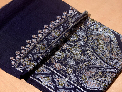 Shahi Exquisite Embroidered Stole - Imperial Blue