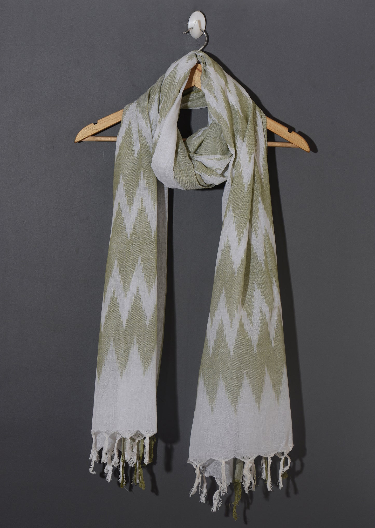 OMVAI The IKAT Dupatta with Tassels  -  Urban Green