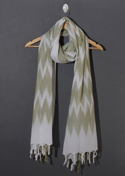 OMVAI The IKAT Dupatta with Tassels  -  Urban Green