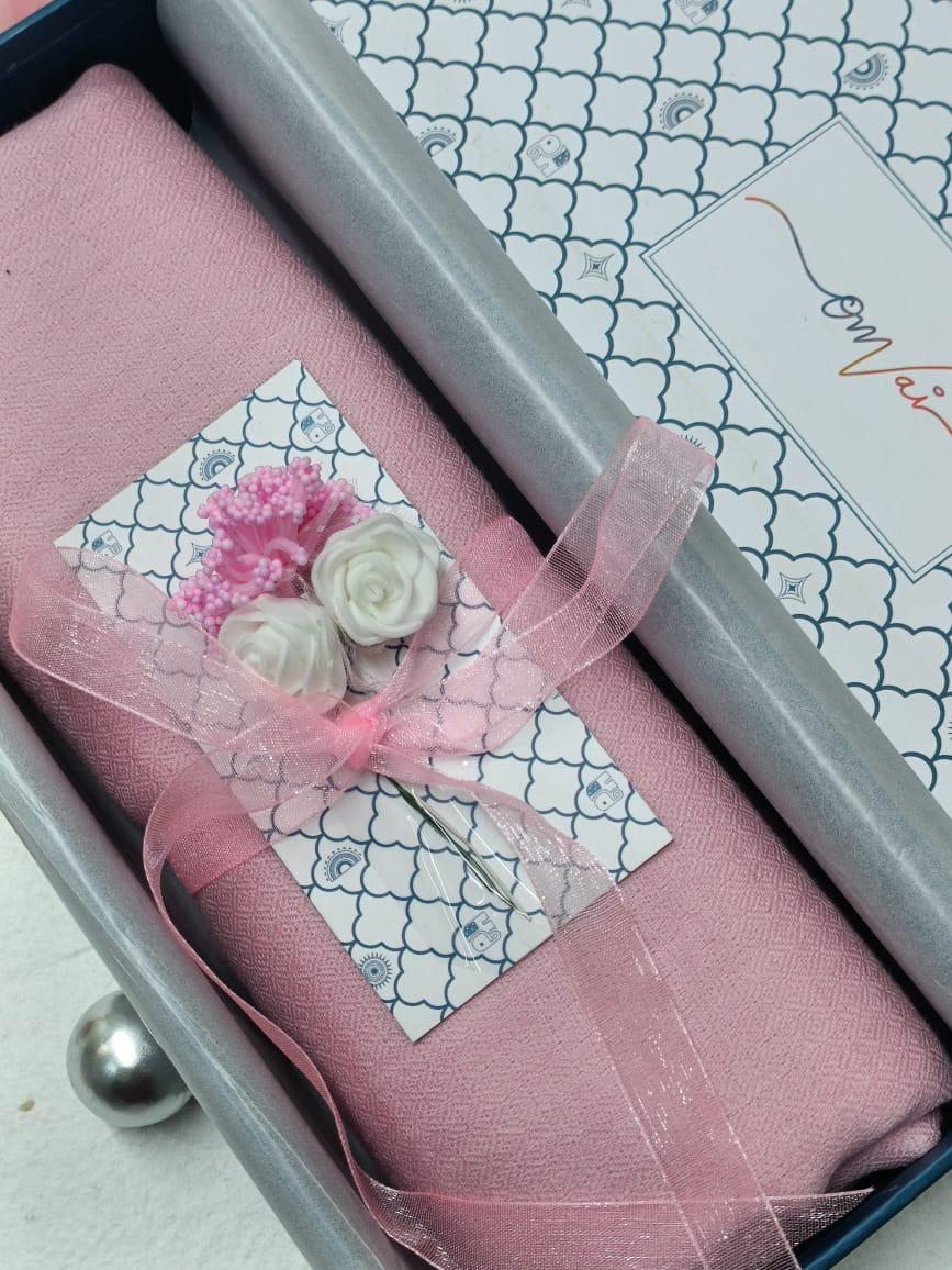 BABY PINK Solid Pashmina