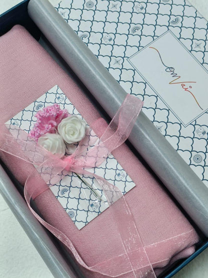 ROSE PINK Solid Pashmina