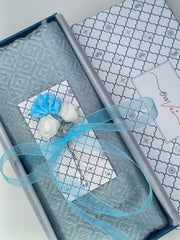 Diamond Weave Super Soft Cashmere Muffler - Sky