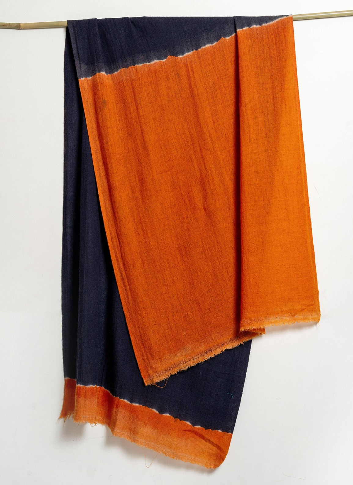 Tie and Dye Brush Paint Pattern Super Soft Woolen Muffler For Man | Navy Rust