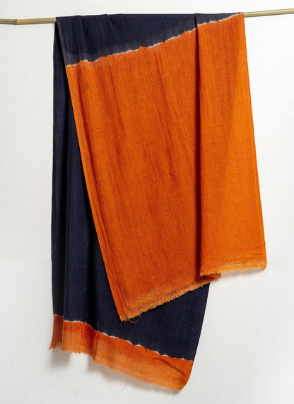 Tie and Dye Brush Paint Pattern Super Soft Woolen Muffler For Man | Navy Rust