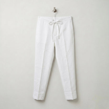 OMVAI White Cotton Pants : Relaxed Fit, Breathable & Comfortable
