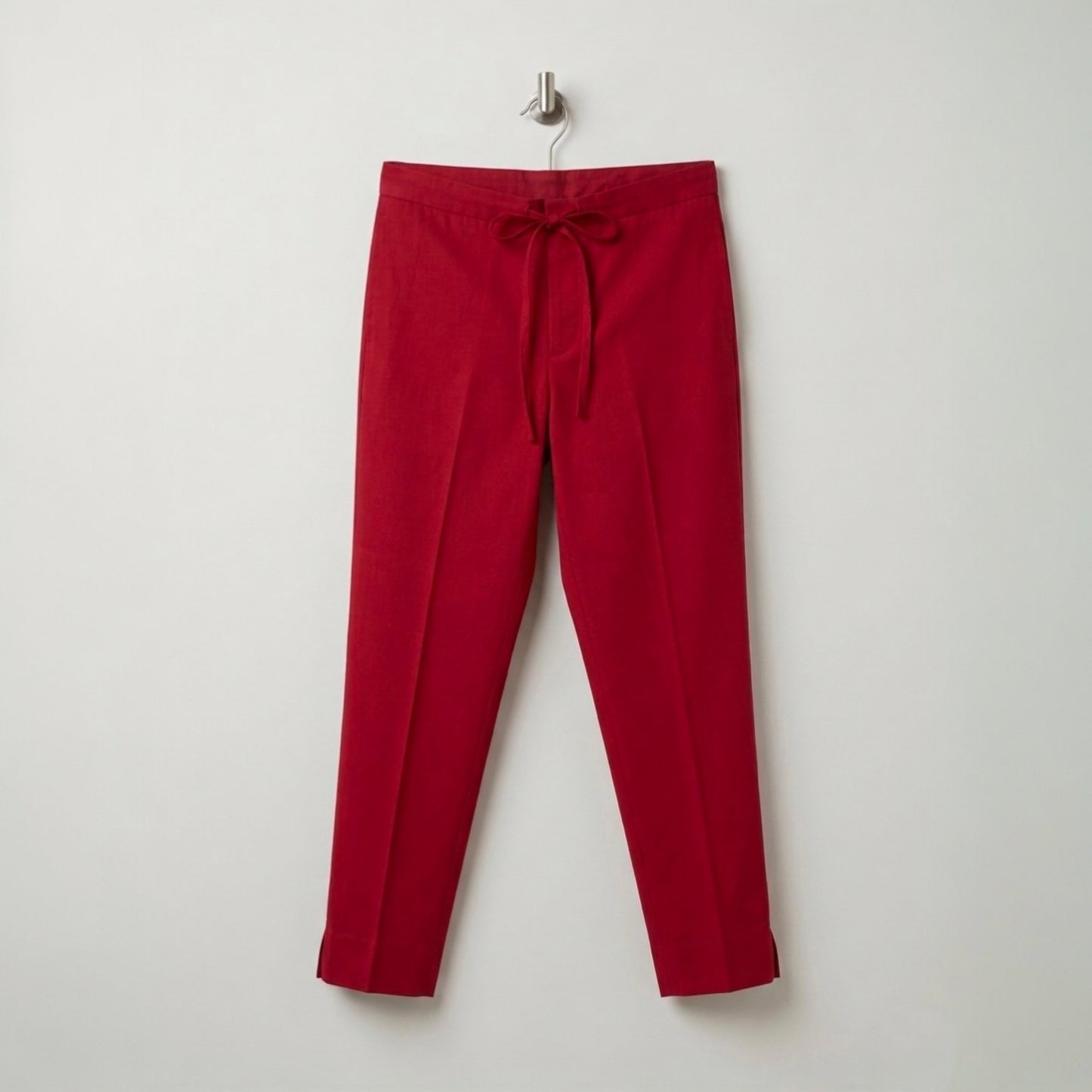 OMVAI Red Cotton Pants : Relaxed Fit, Breathable & Comfortable