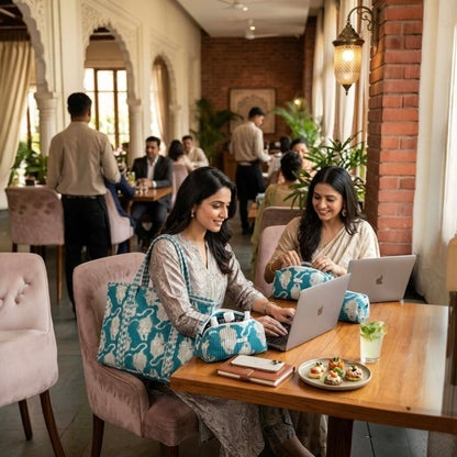 Mint Green Elegance Quilted Cotton Tote Bag Set (4-Pieces) | Handcrafted & Light-Weight