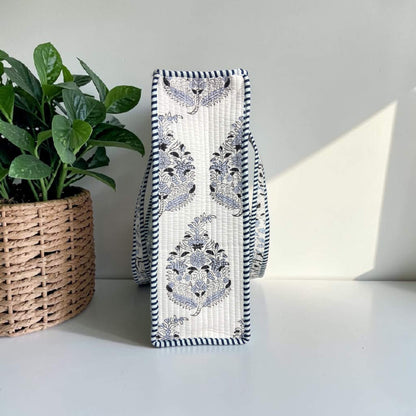 Ivory Floral - Premium OMVAI Quilted Cotton Tote Bag