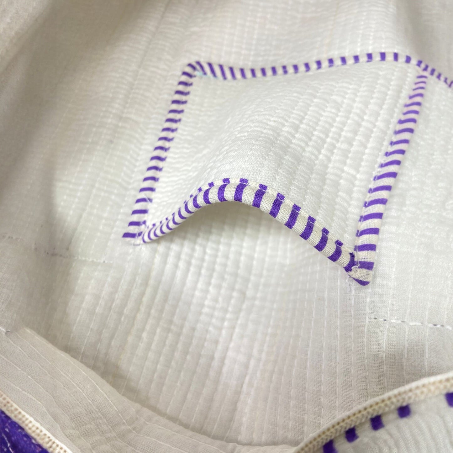 White Floral Orchid Purple Handblock Cotton Tote Bag | Handcrafted & Lightweight