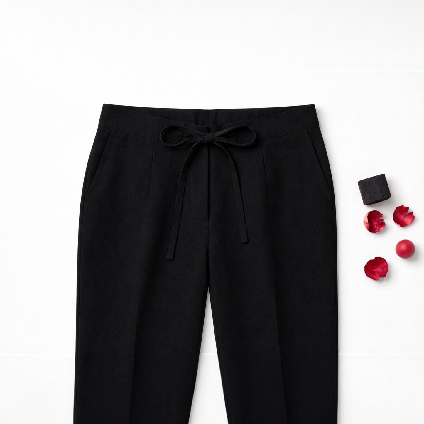 OMVAI Black Cotton Pants : Relaxed Fit, Breathable & Comfortable