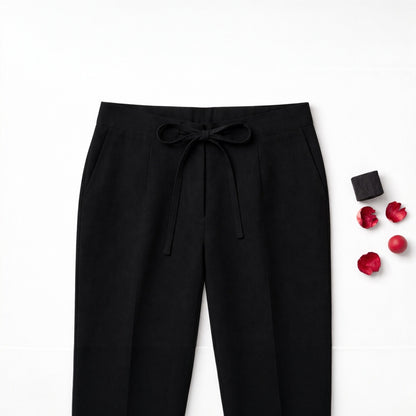 OMVAI Black Cotton Pants : Relaxed Fit, Breathable & Comfortable