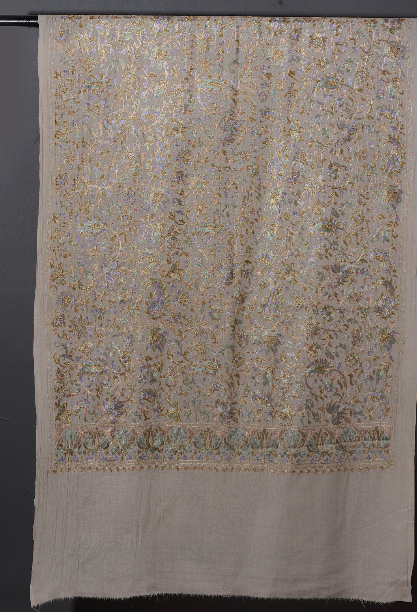 Gaash Exquisite Embroidered Stole - Natural Maple