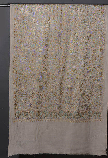 Gaash Exquisite Embroidered Stole - Natural Maple