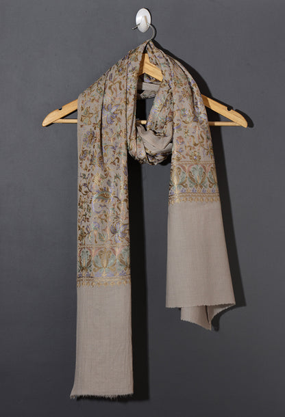 Gaash Exquisite Embroidered Stole - Natural Maple