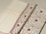 IFTIN Elegant Ivory White Embroidered Shawl - Unisex