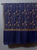 LILA Elegant Royal Blue Embroidered Shawl - Unisex
