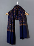 LILA Elegant Royal Blue Embroidered Shawl - Unisex