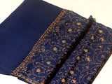 LILA Elegant Royal Blue Embroidered Shawl - Unisex