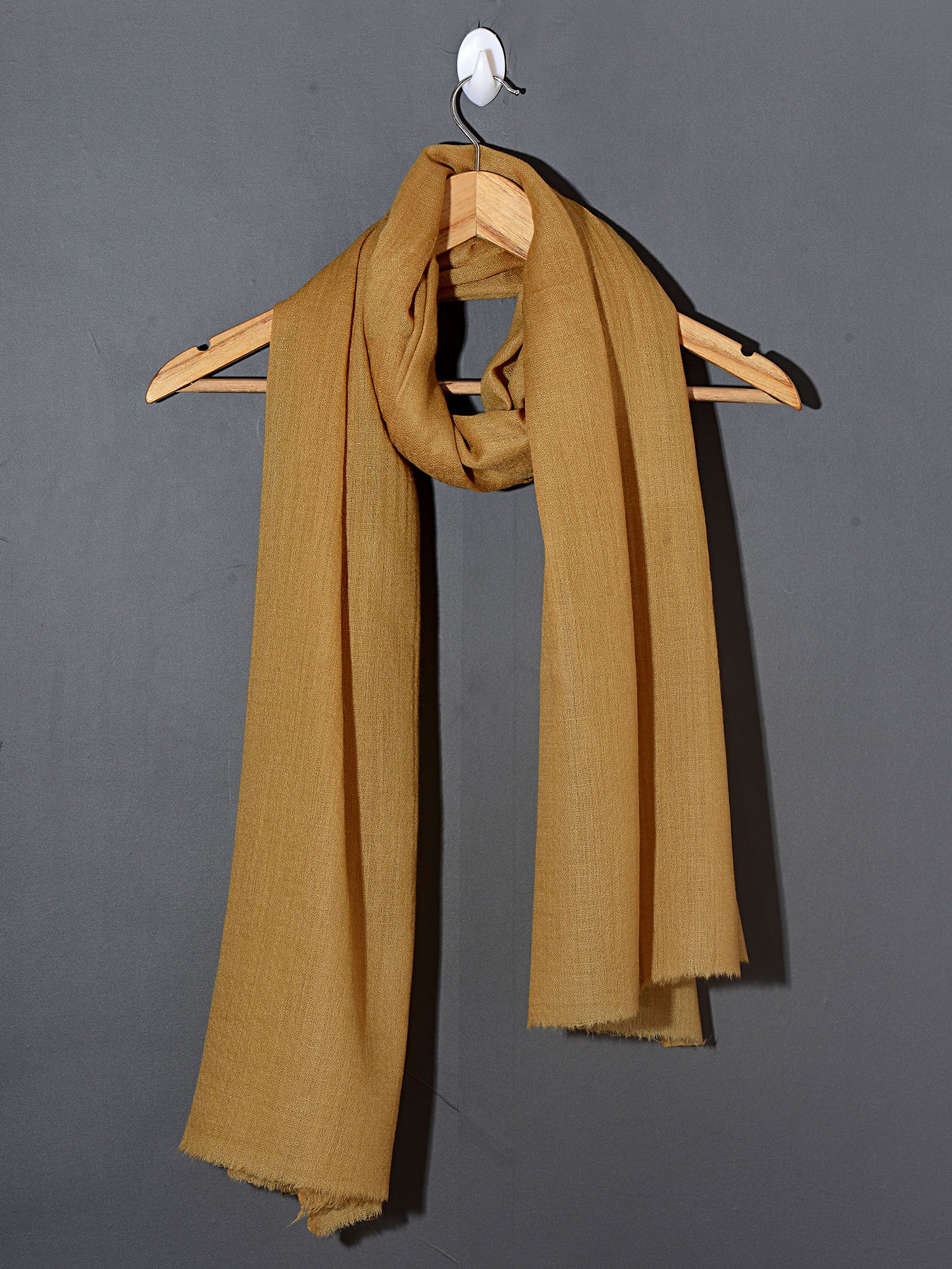 MOSS BROWN Solid Pashmina
