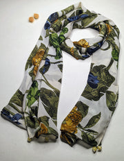 OMVAI Floral Vine Crepe Stole - Multi