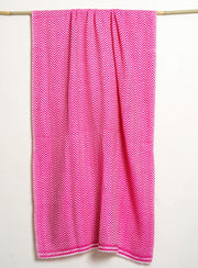 Zig Zag Patterned Super Soft Woolen Muffler - Pure Pink