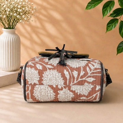 Rosewood Bloom – OMVAI Quilted Cotton Sling Bag