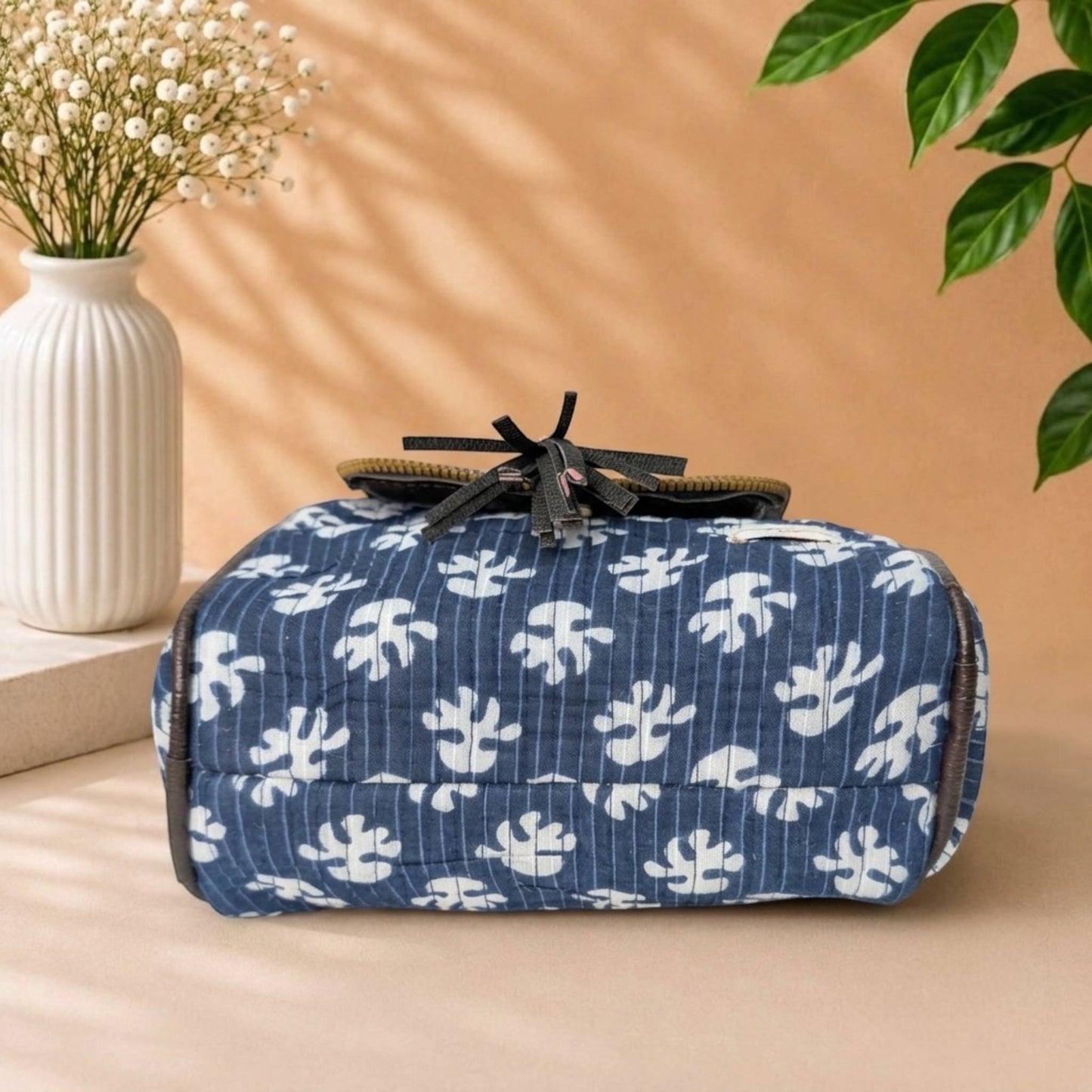 Indigo Ikat – OMVAI Quilted Cotton Sling Bag