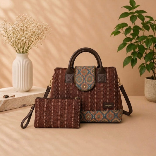 OMVAI Heritage Handbag in Rustic Mosaic