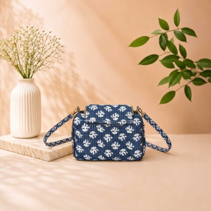 Indigo Ikat – OMVAI Quilted Cotton Sling Bag