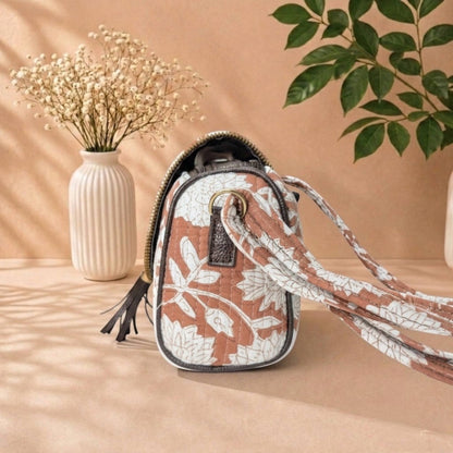 Rosewood Bloom – OMVAI Quilted Cotton Sling Bag