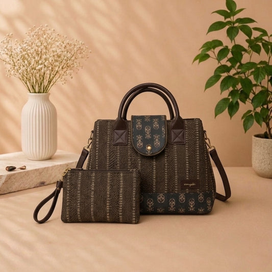 OMVAI Heritage 2-Piece Handbag Set in Mocha Heritage