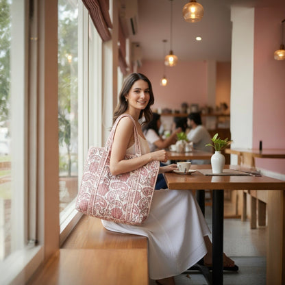 The Dusty Rose - Premium Quilted Cotton Tote Bag