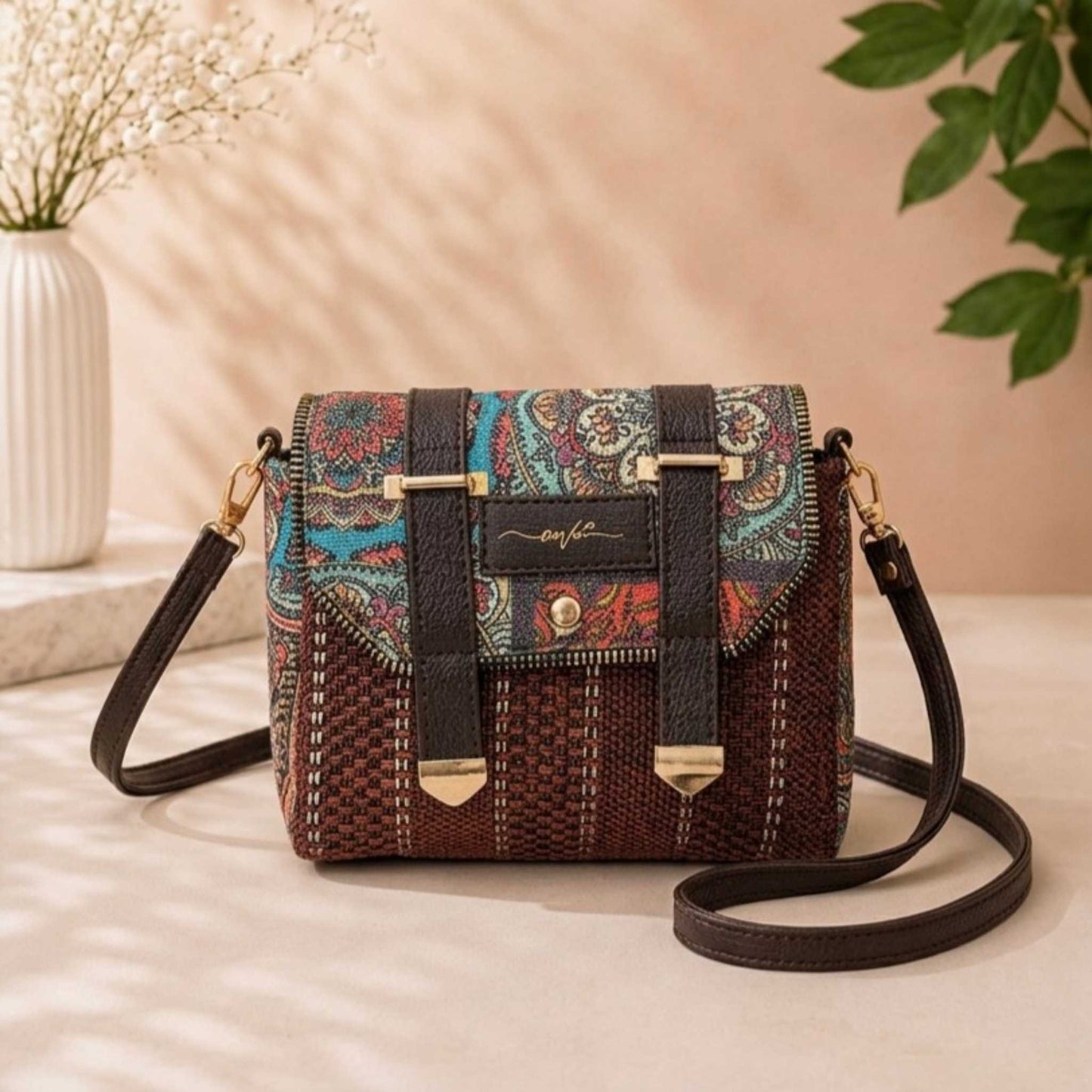 Mughal Mosaic – OMVAI Premium Sling Bag