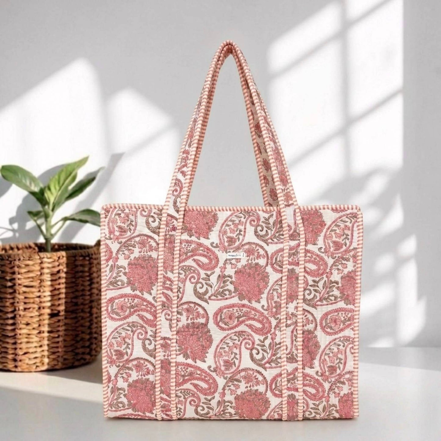 The Dusty Rose - Premium Quilted Cotton Tote Bag